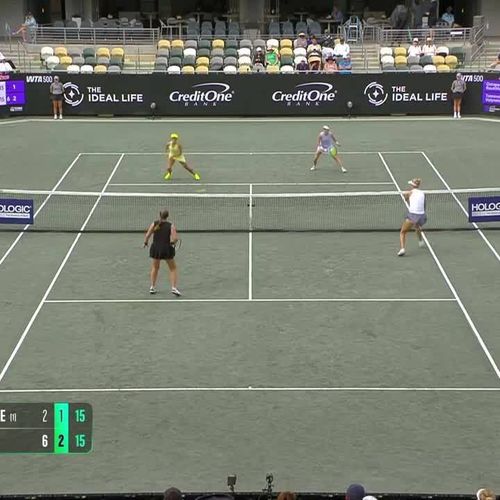 Erin Routliffe and Jelena Ostapenko win crazy doubles point in Charleston